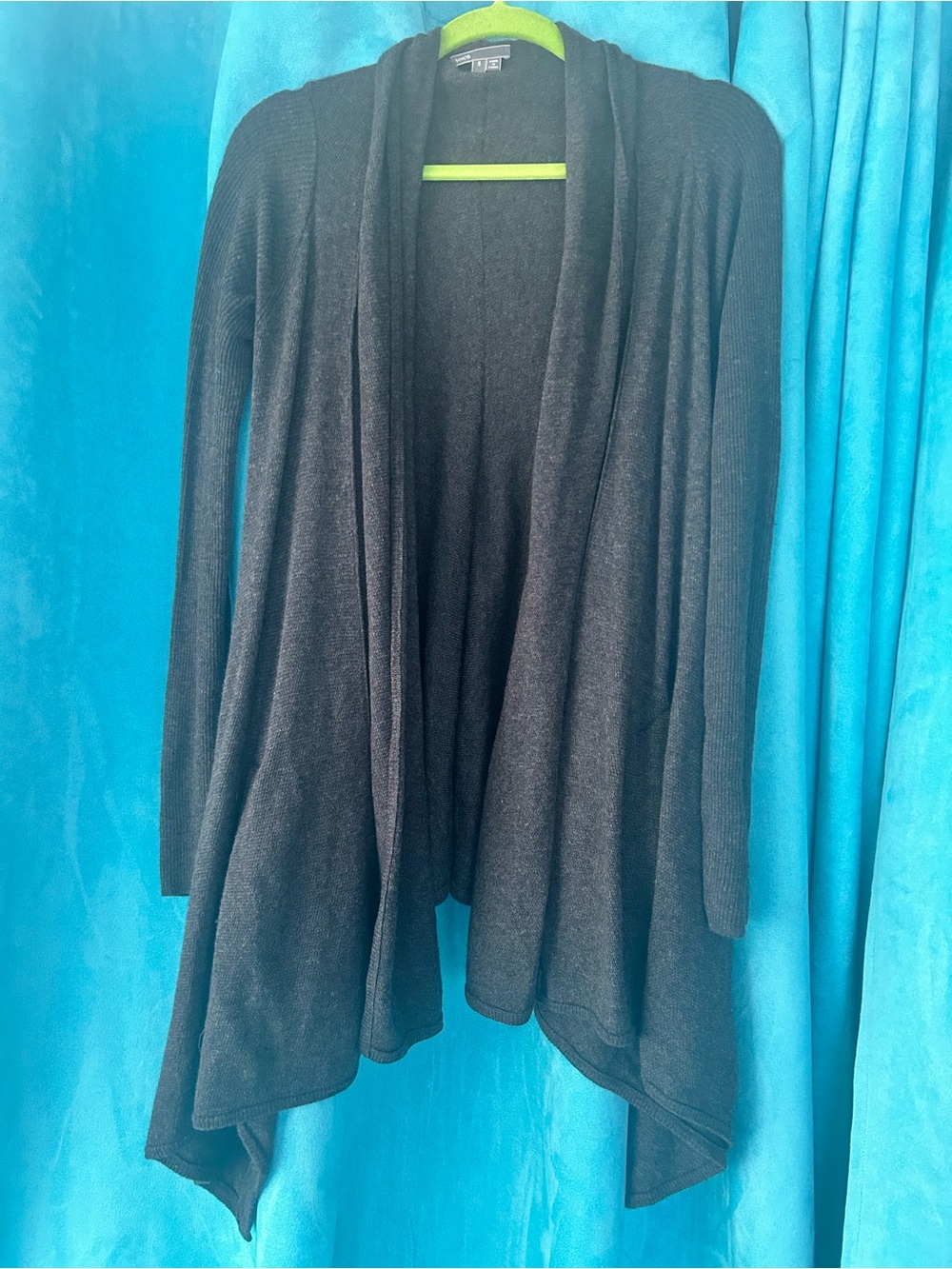Vince Women's Dark Gray cashmere and wool Open Front Cardigan sweater